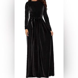 Black Velvet Maxi Dress